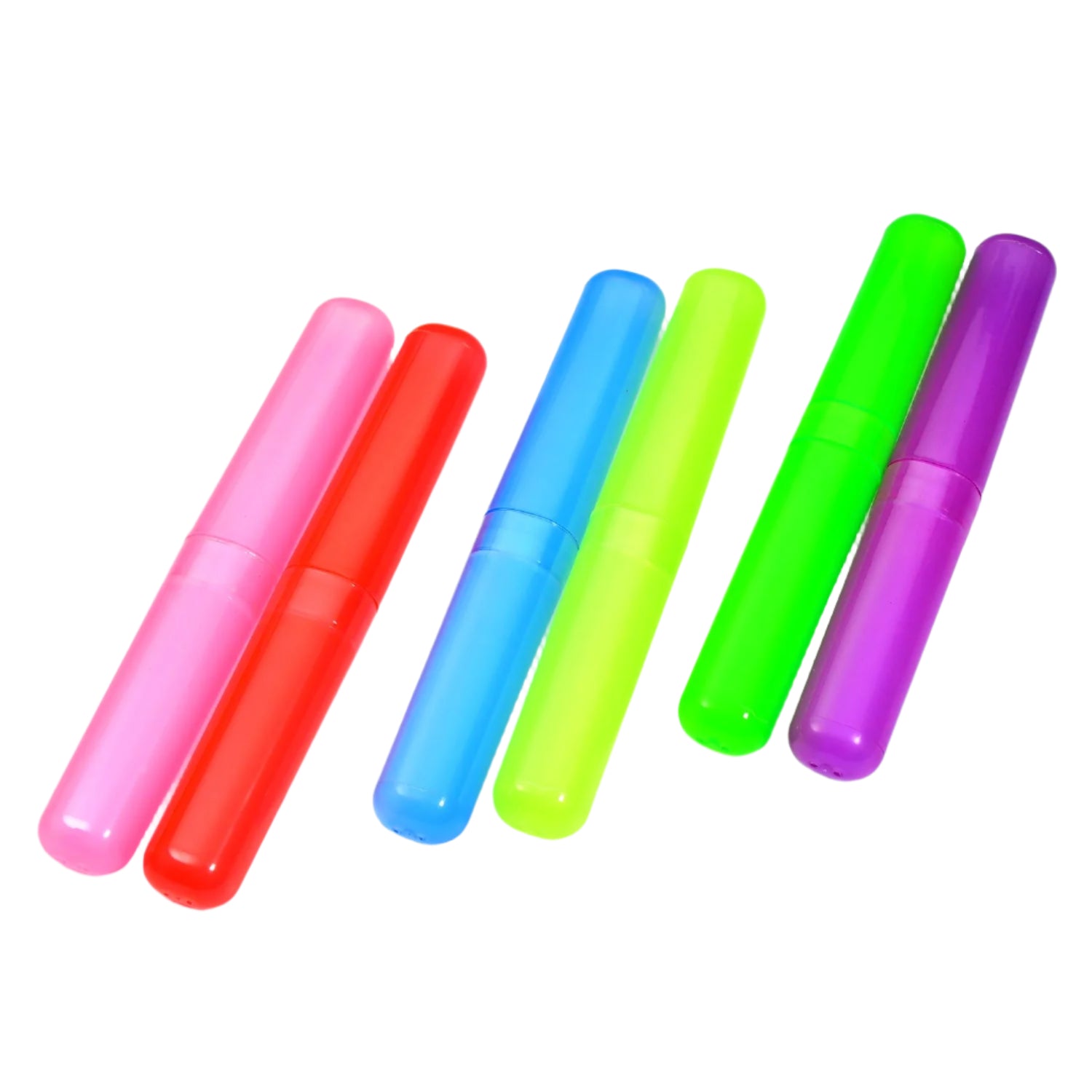 Plastic toothbrush cases, 6-piece travel set, anti-bacterial Plastic toothbrush cases, 6-piece travel set, anti-bacterial